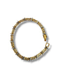 Gold Link Bracelet with Diamond Stations