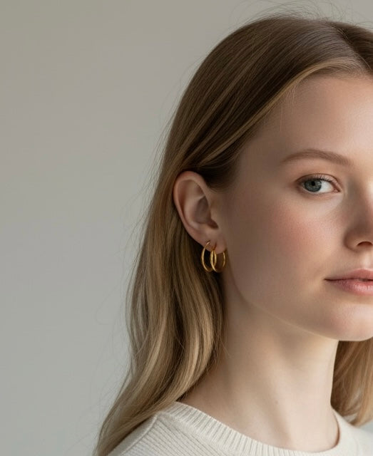 Oval Gold Hoop Earrings