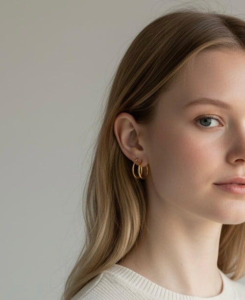 Classic Gold Hoop Earrings (Medium Hoops)