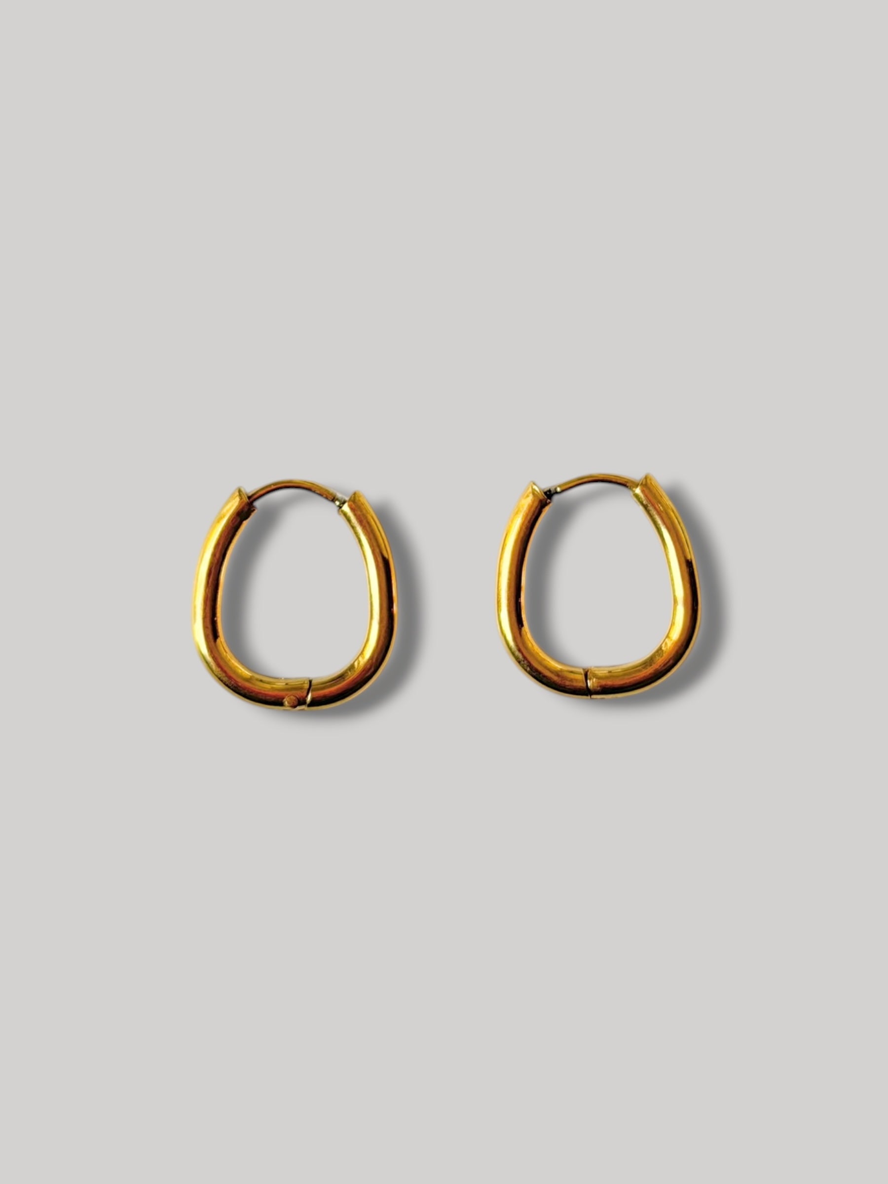 Oval Gold Hoop Earrings